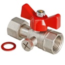 Кран шаровой для подключения  манометра, 1/2"вн. -3/8"вн.